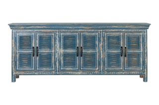 Buffet 6 portes - Bleu et blanc