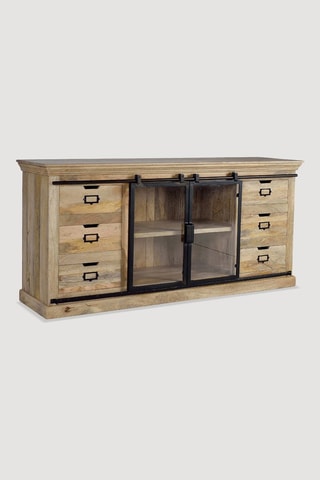 Buffet 2 portes - Naturel et noir