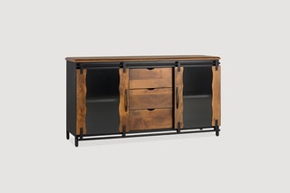 Buffet 2 portes - Noir et naturel