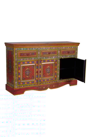 Buffet 3 portes - 
Naturel et rouge
