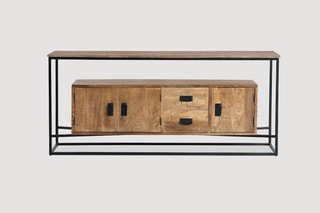 Buffet 3 portes - Naturel et noir