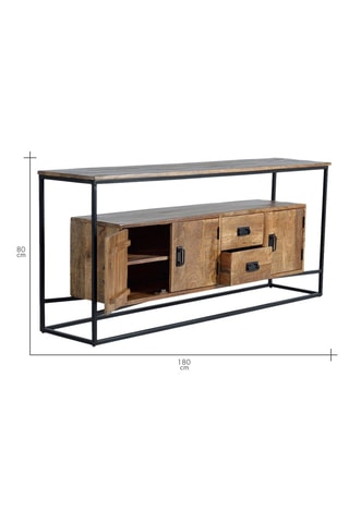 Buffet 3 portes - Naturel et noir