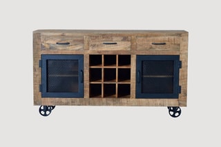 Buffet 2 portes - Naturel et noir