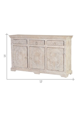 Buffet 3 portes - Blanc vieilli