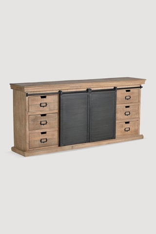 Buffet 2 portes - Naturel et noir