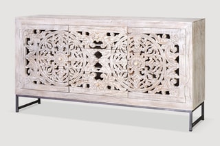 Buffet 2 portes - Blanc vieilli