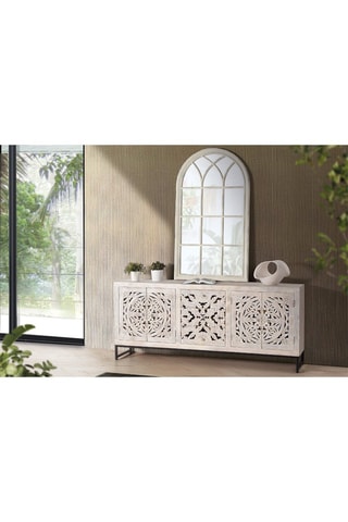 Buffet 4 portes - Naturel et noir