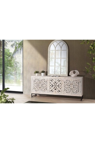 Buffet 4 portes - Naturel et noir