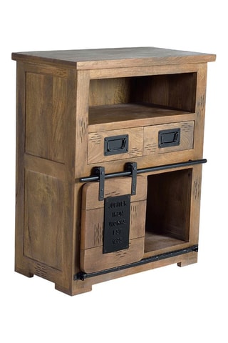 Buffet 1 porte - Naturel et noir