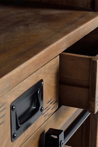 Buffet 1 porte - Naturel et noir