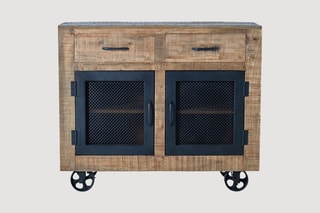 Buffet 2 portes - Naturel et noir