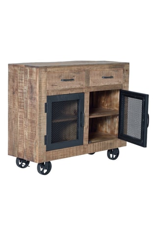 Buffet 2 portes - Naturel et noir