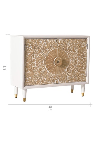 Buffet 2 portes - Naturel et blanc