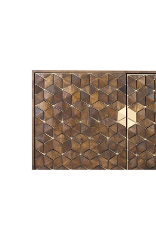 Buffet 2 portes  -  Noyer et doré