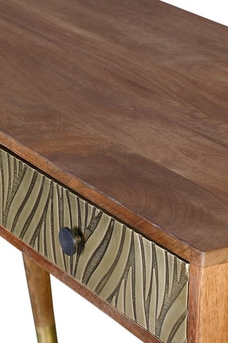 Bureau 2 tiroirs Naturel et doré