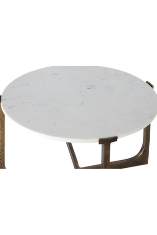 Table basse - Doré et blanc