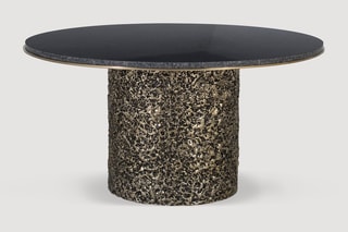 Table basse -  Gris et doré