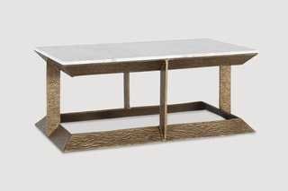 Table basse -  Bronze et blanc