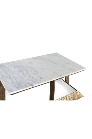 Table basse -  Bronze et blanc