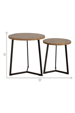 2 tables basses - Naturel et noir