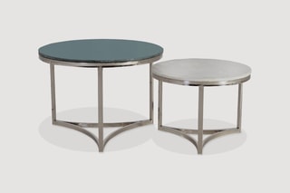 2 tables basses - Blanc et vert