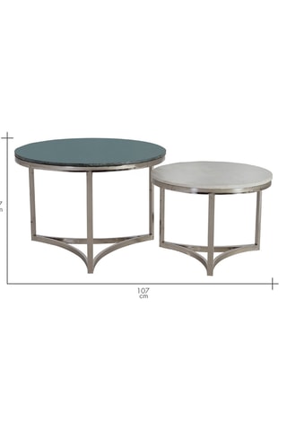 2 tables basses - Blanc et vert