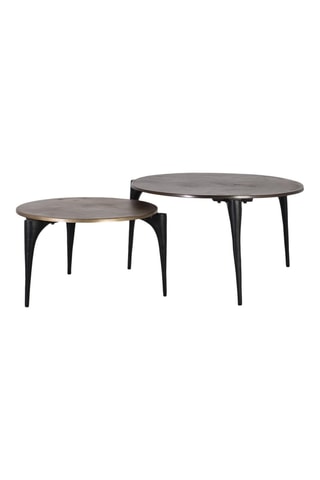 2 tables basses -  Doré et noir