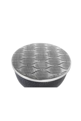 Table basse coffre - Argenté et noir