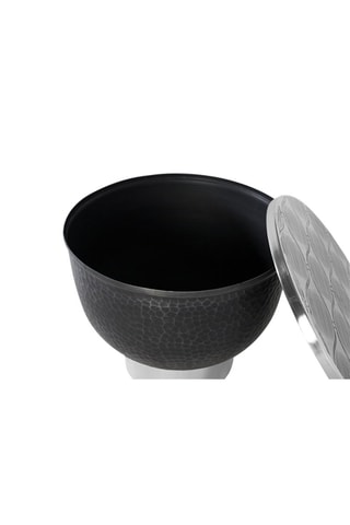 Table basse coffre - Argenté et noir