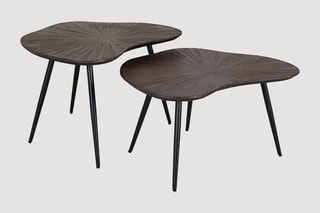 2 tables d’appoint gigognes en teck - 76 x 45 x 52/76 x 39 x 45 cm