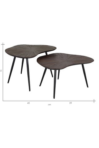 2 tables d’appoint gigognes en teck - 76 x 45 x 52/76 x 39 x 45 cm