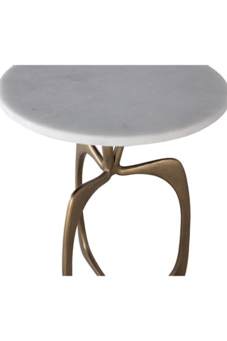 Table d'appoint Blanc et doré