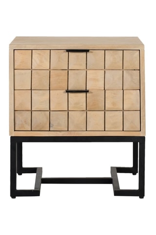 Table de chevet 2 tiroirs en manguier - 45 x 50 x 47 cm