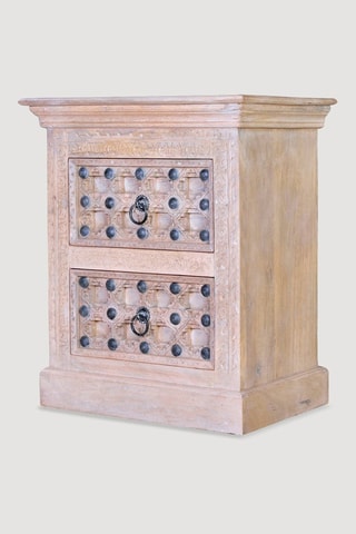 Table de chevet 2 tiroirs - Naturel