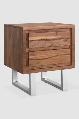 Table de chevet 2 tiroirs - 
Naturel