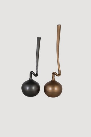 2 vases - 78 x 20 x 20 / 68 x 20 x 20 cm - Doré et noir