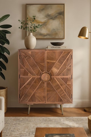 Buffet 2 portes en bois - 90 x 45 x 110 cm