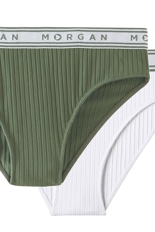 2 culottes Jess - Kaki et blanc