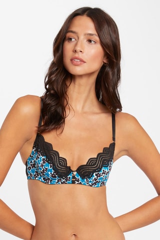 Soutien-gorge Thais - Noir et bleu roi