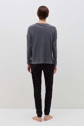 Biologisch Katoenen Pyjama Donkergrijs en Zwart