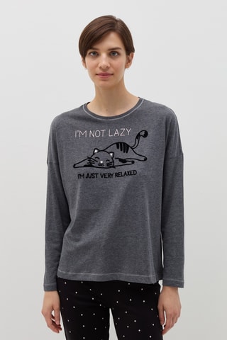 Biologisch Katoenen Pyjama Donkergrijs en Zwart