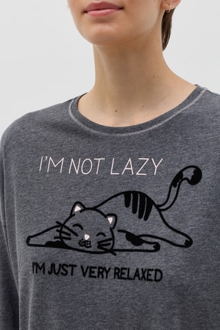 Biologisch Katoenen Pyjama Donkergrijs en Zwart