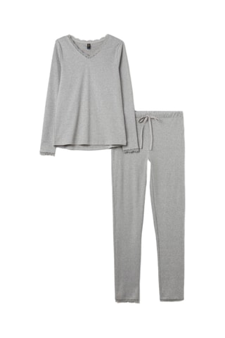 Biologisch Katoenen Pyjama Lichtgrijs