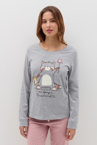 Biologisch Katoenen Pyjama Gemêleerd Grijs