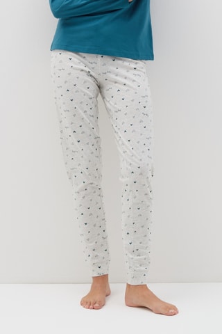 Biologisch Katoenen Pyjama Pauwblauw en Wit