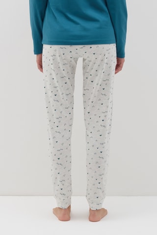 Biologisch Katoenen Pyjama Pauwblauw en Wit