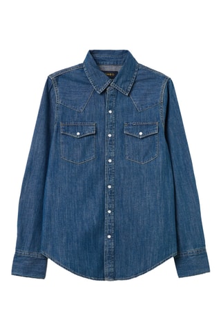 Spijkerblouse. Donkerblauw