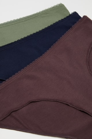 3 Biologisch Katoenen Slips - Marineblauw en Bruin