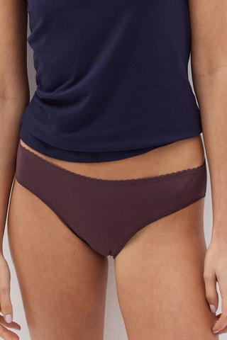 3 Biologisch Katoenen Slips - Marineblauw en Bruin