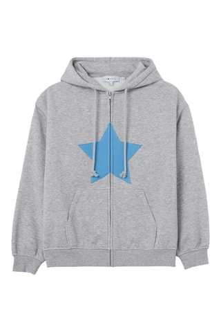 Sweater met capuchon - Lichtgrijs